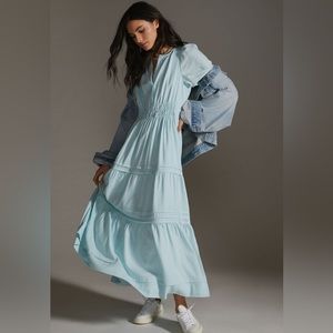 Anthropologie Somerset Linen Maxi Dress